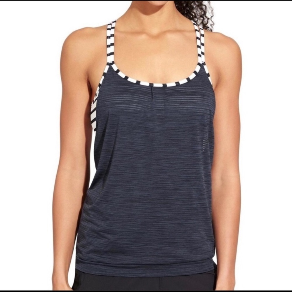 Athleta Hyper Stripe Energized Top size XXS